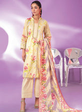 Alzohaib Colors Digital Printed Bana Doriya Dupatta Lawn 3 Piece Unstitched Suit AZ24CL CDB-10